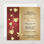 Invitation Coeurs d'or du 50e anniversaire (Devant / Derrière)