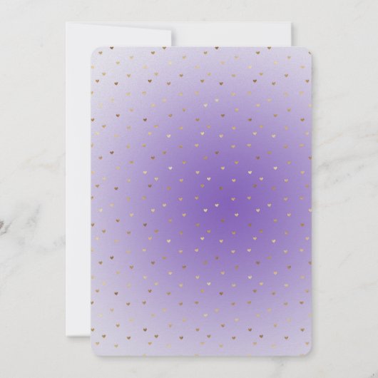 Invitation Coeurs d'or Ombre violet (Dos)