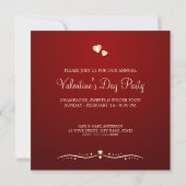 Invitation Coeurs d'or Saint Valentin (Dos)