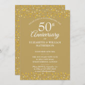 Invitation Cœurs Dorés 50e Anniversaire (Devant / Derrière)