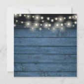 Invitation Cœurs dorés 50e anniversaire sur bois rustique ble (Dos)