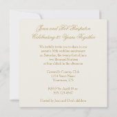 Invitation Cœurs dorés ornés de volutes Photo 50e anniversair (Dos)