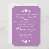 Invitation Coeurs doux Mariage pourpre doux (Devant)