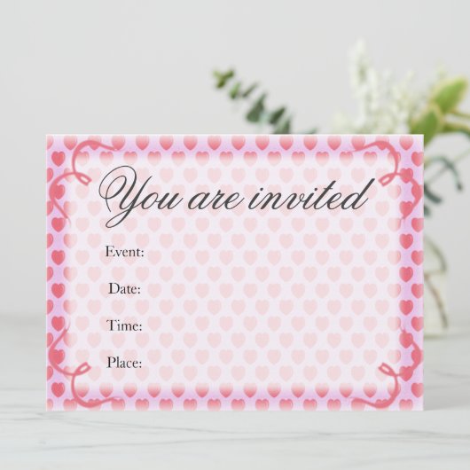 Invitation Coeurs élégants (Debout devant)