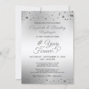 Invitation Cœurs Élégants d'Anniversaire DES ANNÉES POUR TOUJ