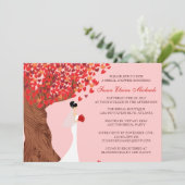 Invitation Coeurs en chute Fête de l'mariée d'automne de chên (Debout devant)