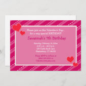 Invitation Coeurs en Dashes Valentines Jour Anniversaire Invi (Devant / Derrière)