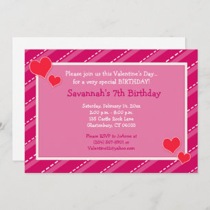 Invitation Coeurs en Dashes Valentines Jour Anniversaire Invi