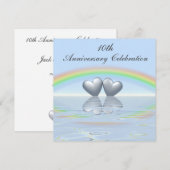 Invitation Cœurs en fer-blanc du 10e anniversaire (Devant / Derrière)