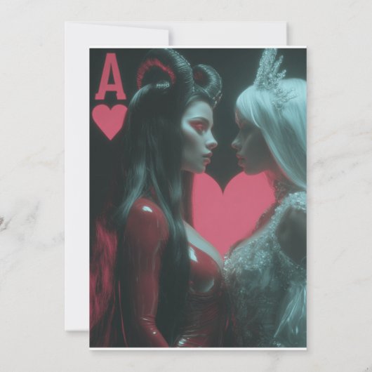 Invitation Coeurs enmêlés : Ange & Diable (Dos)