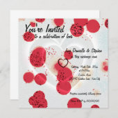 Invitation Cœurs Éparpillés (Devant / Derrière)