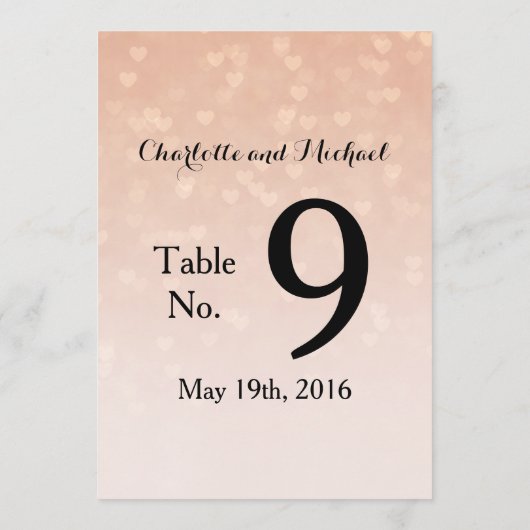 Invitation Cœurs Éparpillés Rose Poussiéreux Ombré (Dos)