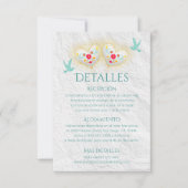 Invitation Cœurs Espagnols Fleurs Colombes Mariage Mexicain (Devant)