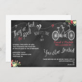 Invitation Coeurs et bicyclette Chalkboard Post-Mariage Invit (Devant / Derrière)
