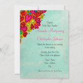 Invitation Coeurs et fleurs de Doodle mignon Mariage (Devant)