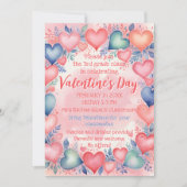 Invitation Coeurs et fleurs Fête de la Saint Valentin (Devant)