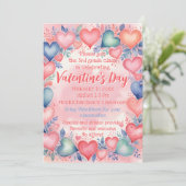 Invitation Coeurs et fleurs Fête de la Saint Valentin (Debout devant)