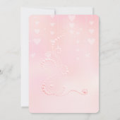 Invitation Coeurs et perles roses (Dos)