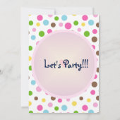 Invitation Cœurs et pois roses (Dos)