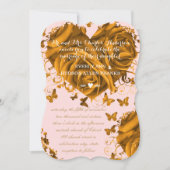 Invitation Cœurs et Roses uniques Rose Gold Mariage (Devant)