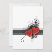 Invitation Coeurs et rouleaux (Dos)