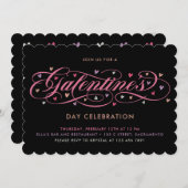 Invitation Coeurs Fête de la Saint-Galentin (Devant / Derrière)