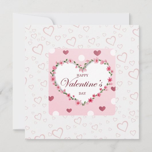 Invitation Cœurs floraux de rose rose Cadeaux de la Saint-Val (Devant)