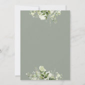 Invitation Coeurs floraux vertes Script Sage Green Mariage (Dos)