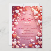 Invitation Coeurs flottants romantiques Saint-Valentin (Devant)