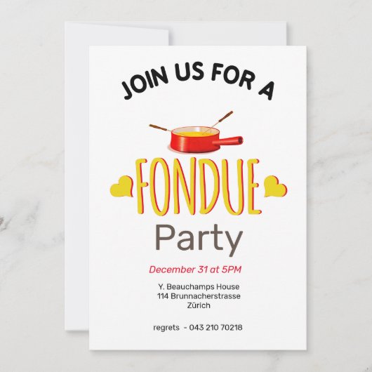 Invitation Coeurs fondus et pot (Devant)