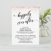 Invitation Cœurs Happily Ever Ever Script Confettis cuivrés (Debout devant)