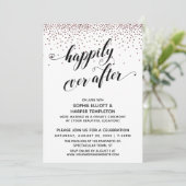 Invitation Cœurs Happily Ever Ever Script Rose Gold Confetti (Debout devant)