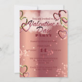 Invitation Coeurs interconnectés de luxe Saint-Valentin (Devant)