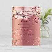 Invitation Coeurs interconnectés de luxe Saint-Valentin (Debout devant)