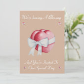 Invitation cœurs liés avec ruban blanc bénédiction de mariage (Debout devant)