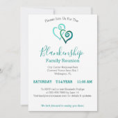 Invitation Coeurs liés verts Modèle de réunion familiale (Devant)