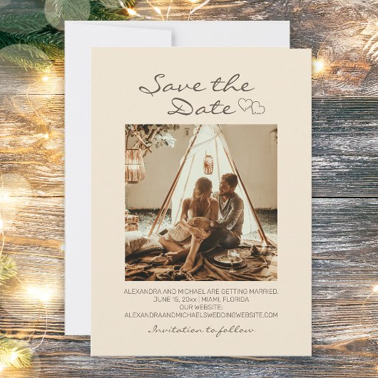 Invitation Coeurs Mariages boho rustiques