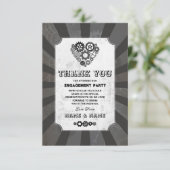Invitation Coeurs Mariages Merci Steampunk (Debout devant)