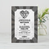 Invitation Coeurs Mariages Steampunk Coeurs Cogs Rétrofuturis (Debout devant)