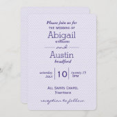 Invitation Coeurs Mariages violets (Devant / Derrière)