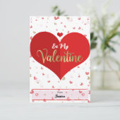 Invitation Cœurs mignons rose rouge or Jour de la Saint-Valen (Debout devant)
