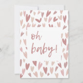 Invitation Coeurs modernes Rose fille Oh Baby shower Invitati (Devant)