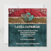 Invitation Coeurs occidentaux de photo de cool de cuir de (Dos)