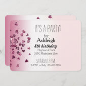 Invitation Coeurs Ombre blanc rose doux (Devant / Derrière)