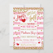 Invitation Coeurs, Parties scintillant, et or ! Saint Valenti (Devant)