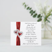 Invitation Coeurs personnalisés Red Ribbon Bridal Shower Invi (Debout devant)