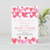 Invitation Coeurs Petit Amoureux Premier anniversaire (Debout devant)