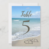 Invitation Coeurs pittoresques dans la plage de sable Numéro (Devant)