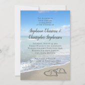 Invitation Coeurs pittoresques dans le mariage de Sand Beach (Devant)