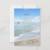 Invitation Coeurs pittoresques dans le mariage Sand Beach RSV (Devant)